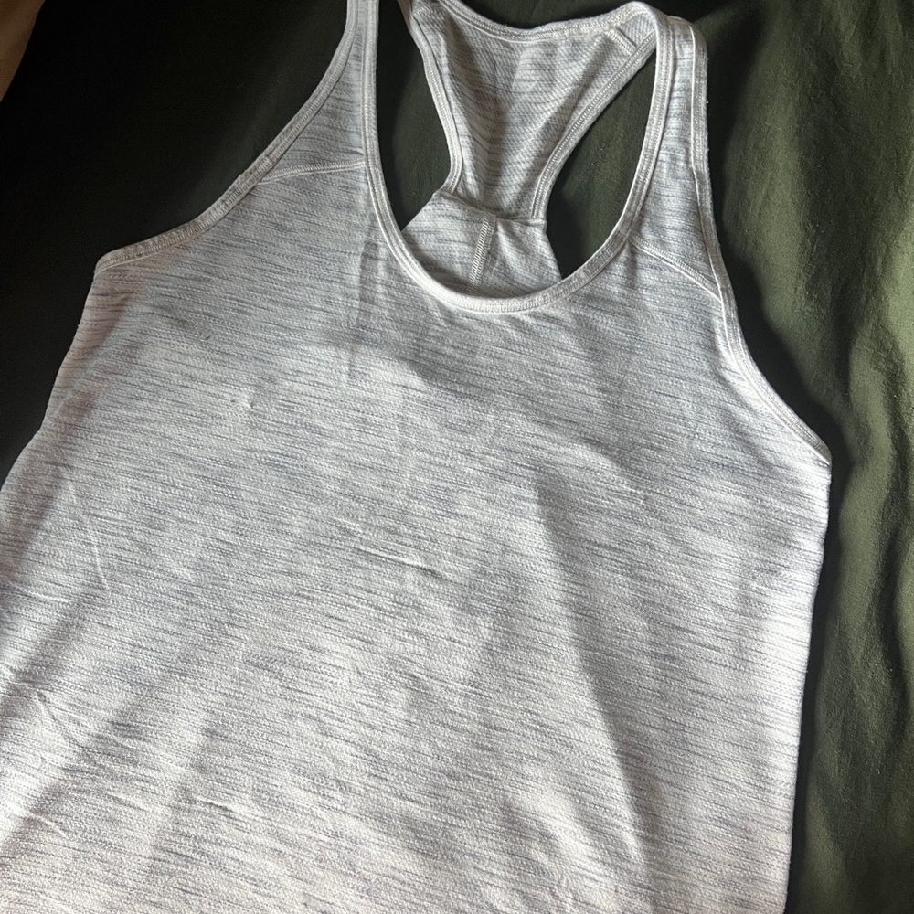 Lululemon White Racerback Tank Top